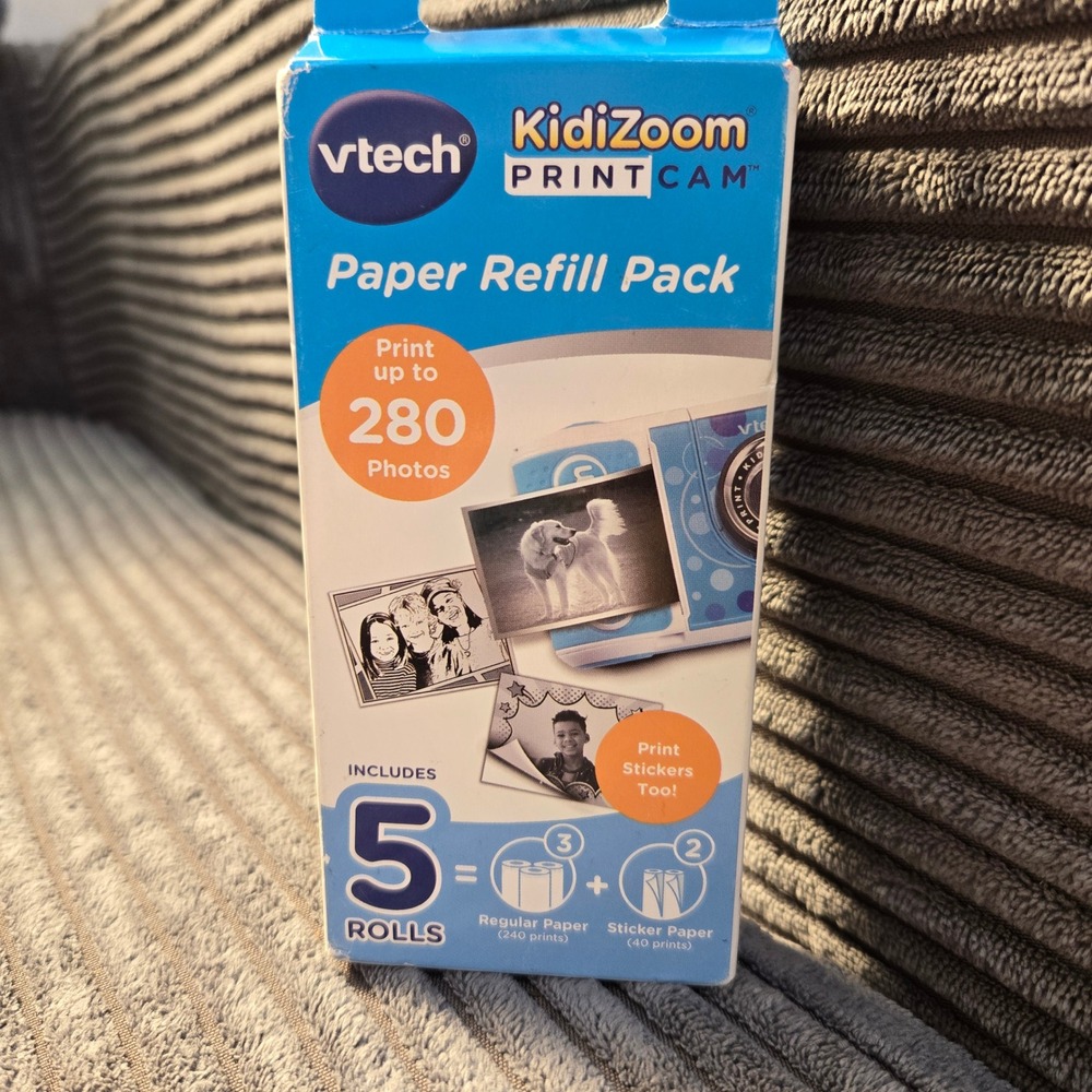 VTech KidiZoom PrintCam Paper Refill Pack 5 Rolls 3 Regular 2 Sticker Paper
